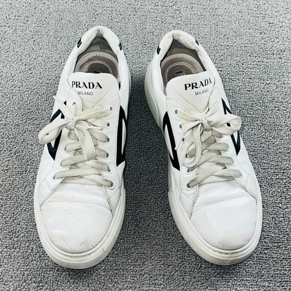 Prada‎ Macro Sneakers Women 38 White Platform Italy Made Designer Streetwear